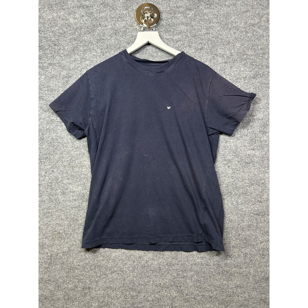 VTG 90s Emporio Armani T-Shirt Men's Navy Crew Neck Short Sleeve Classic - Large